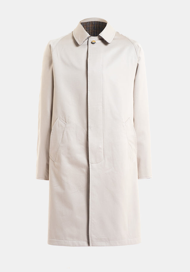 Gabardina Reversible Cuadro Beige