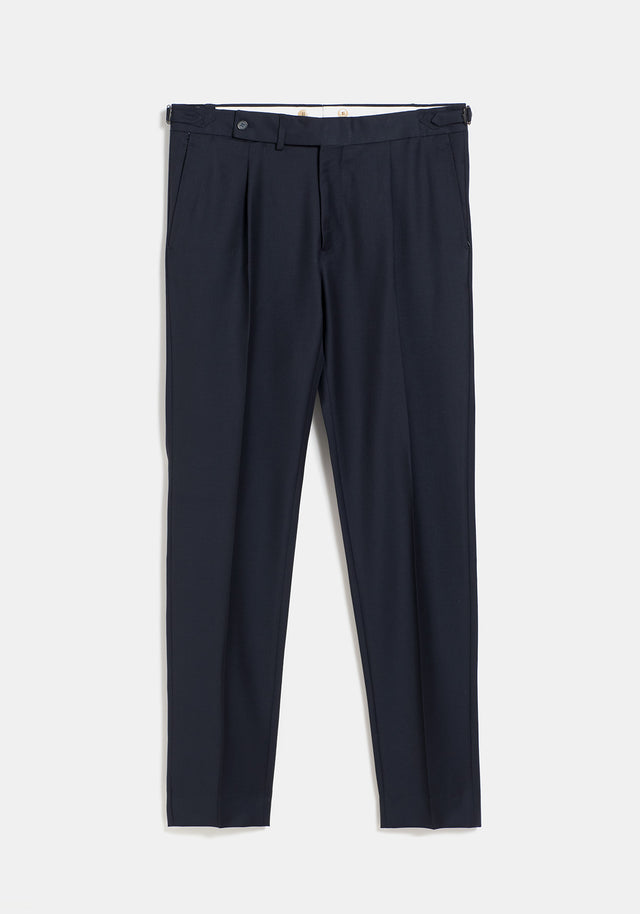 Pantalón Lana Marino Pinza Ceñidor
