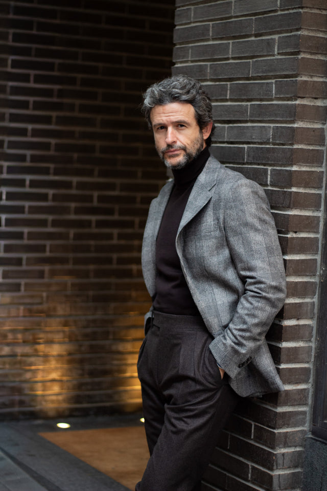 Americana Franela Gales Marrón