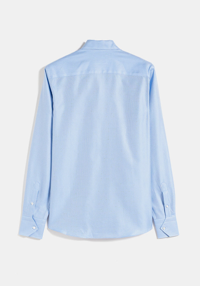 Camisa Cuello Vista Azul Textura