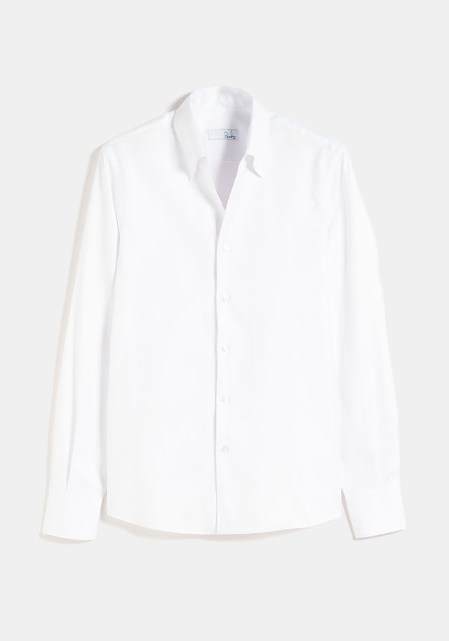 Camisa Cuello Vista Blanca Textura