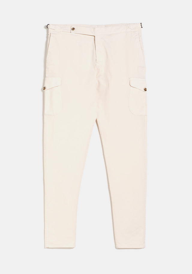 Pantalón Algodón Cargo Crema
