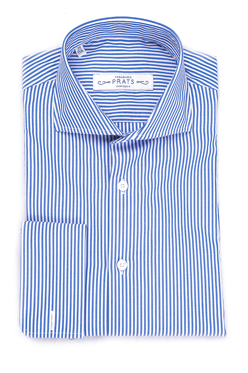 Camisa raya blanca y azul