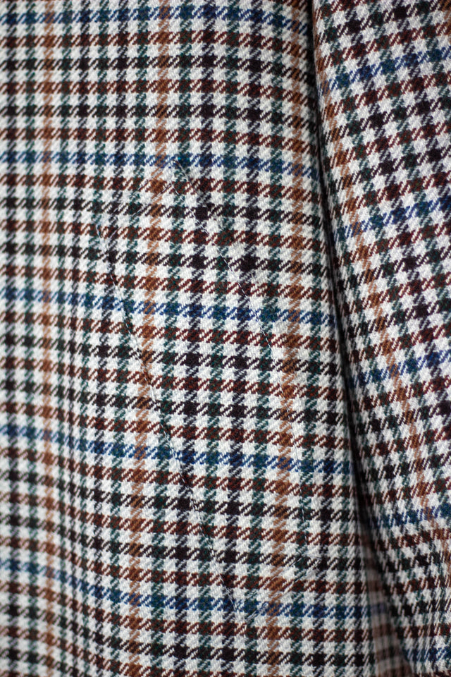 Gabardina Reversible Cuadros Crudo / Marino